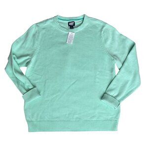 Lands End Sweater Womens M/ 10-12 Mint Green Drifter Mint Green LS Crewneck NWT